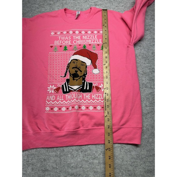 Twas The Nizzle Before Chrismizzle Sweatshirt Mens Medium Jerzees Funny Xmas - Picture 5 of 6
